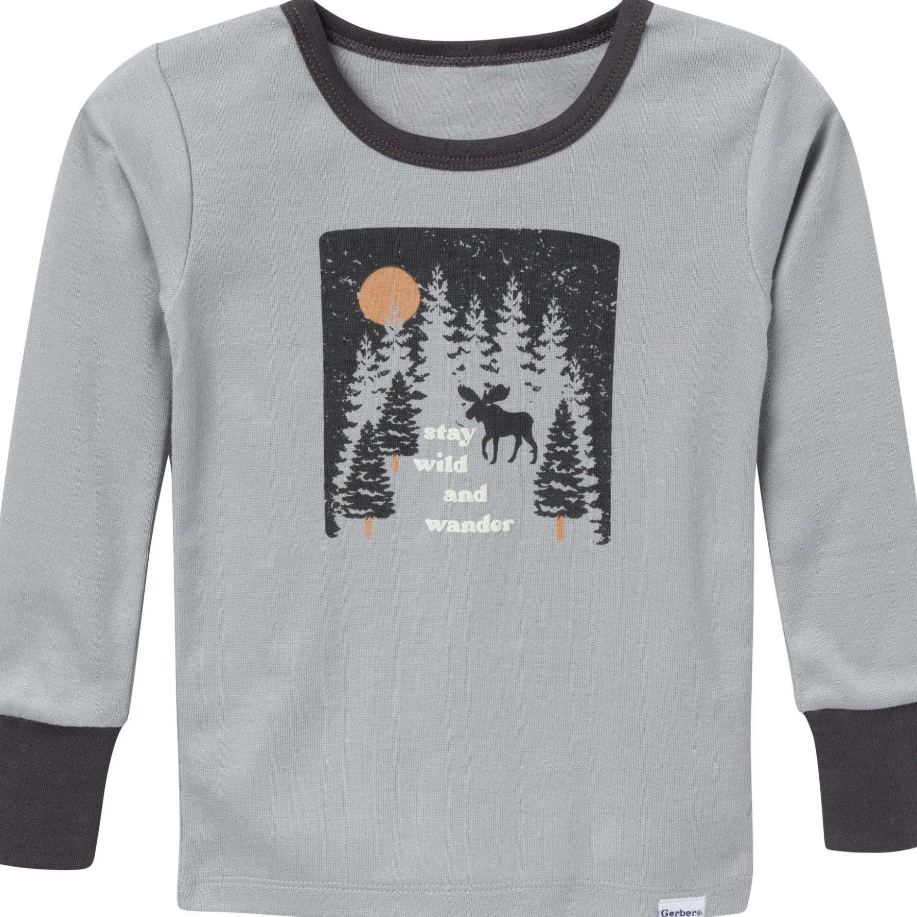 2-Piece Infant & Toddler Boys Moose Long Sleeve Pajama Set