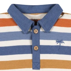 2-Piece Infant & Toddler Boys Multicolor Stripe Polo Shirt and Shorts Set