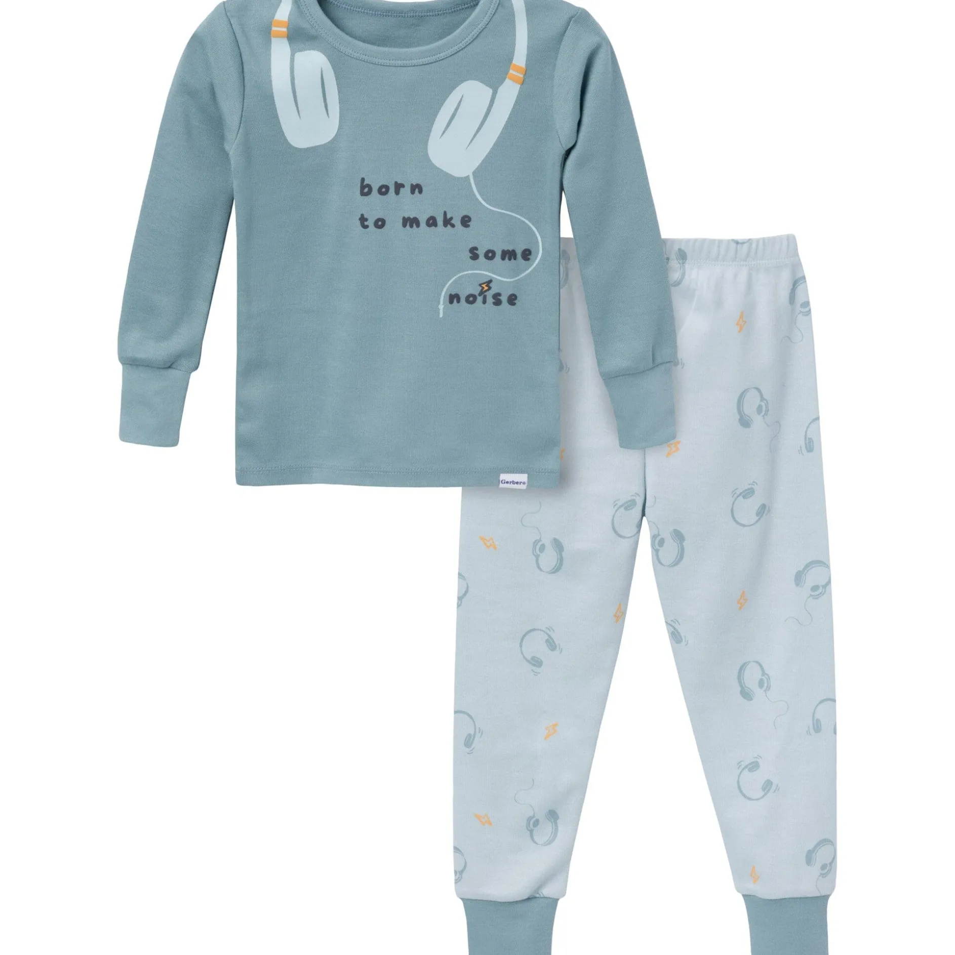 2-Piece Infant & Toddler Boys Music Long Sleeve Pajama Set
