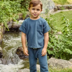 2-Piece Infant & Toddler Boys Navy Pants and Shirt Set
