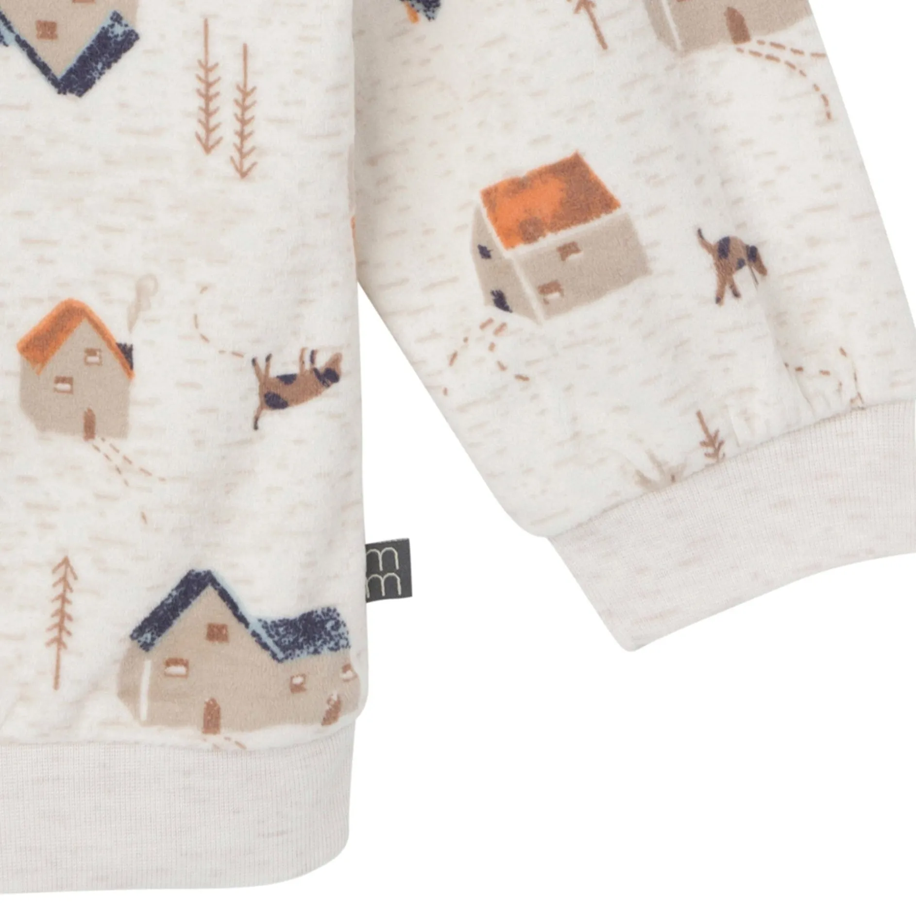 2-Piece Infant & Toddler Boys Oatmeal Village Fleece Pajama Set