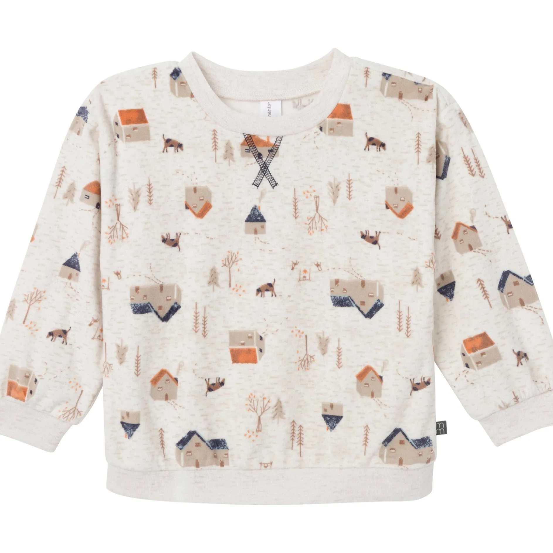 2-Piece Infant & Toddler Boys Oatmeal Village Fleece Pajama Set