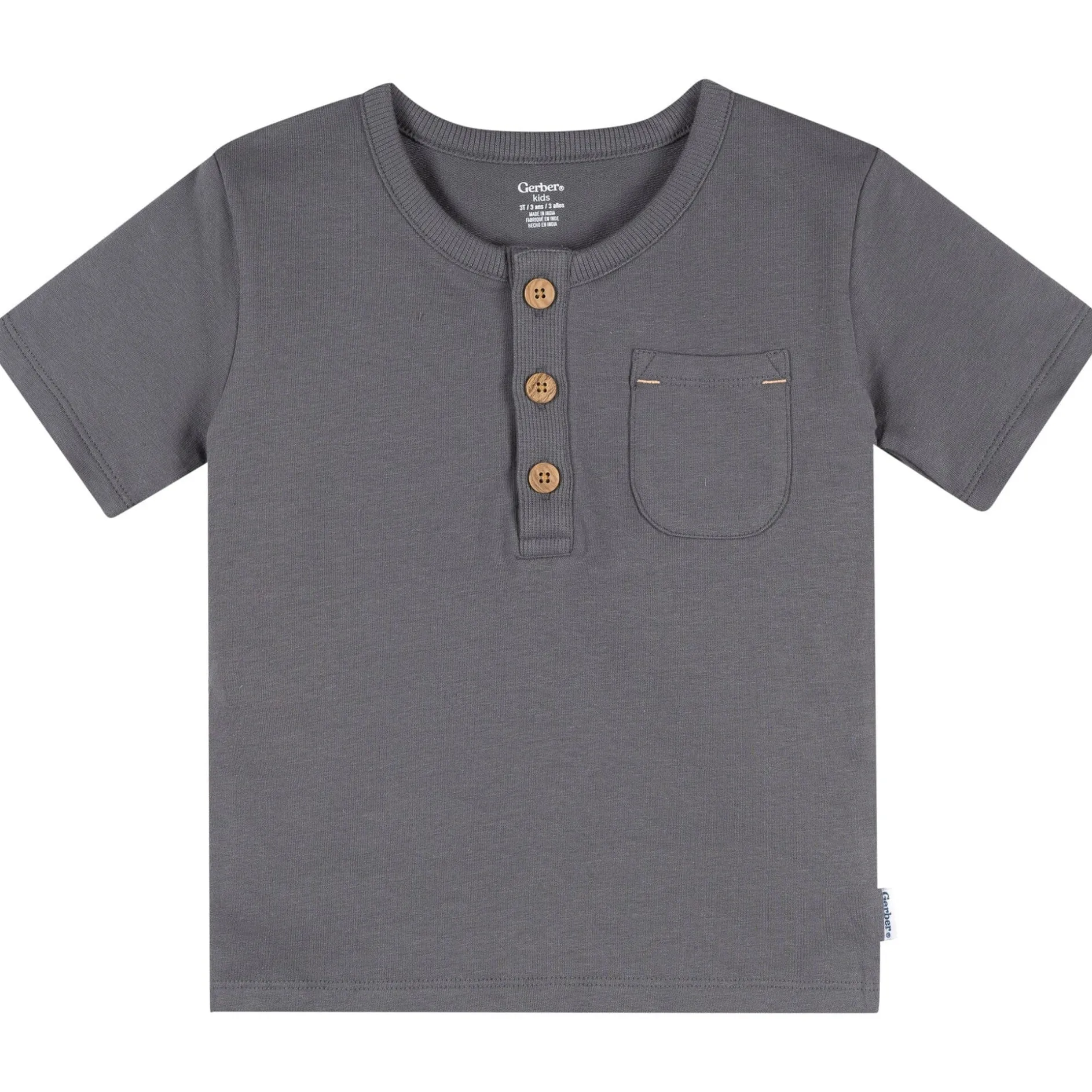 2-Piece Infant & Toddler Boys Palm Tree Henley Top and Shorts Set