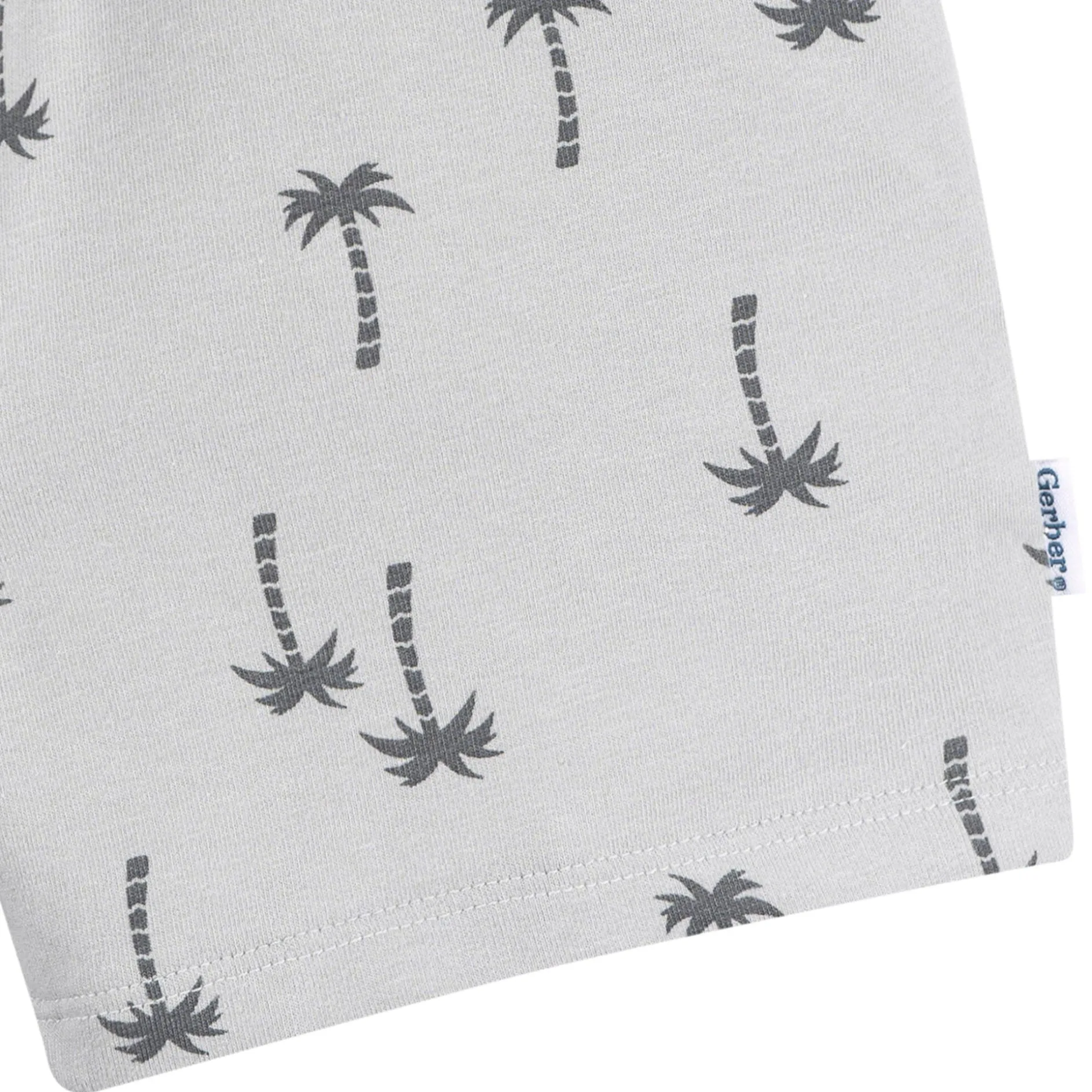 2-Piece Infant & Toddler Boys Palm Tree Henley Top and Shorts Set