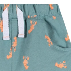 2-Piece Infant & Toddler Boys Peach Lobster Henley Top and Shorts Set