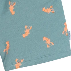 2-Piece Infant & Toddler Boys Peach Lobster Henley Top and Shorts Set