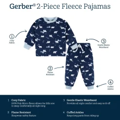 2-Piece Infant & Toddler Boys Polar Bears Fleece Pajamas