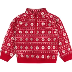 2-Piece Infant & Toddler Boys Red Snowflakes Fleece Top and Pants