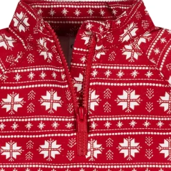 2-Piece Infant & Toddler Boys Red Snowflakes Fleece Top and Pants