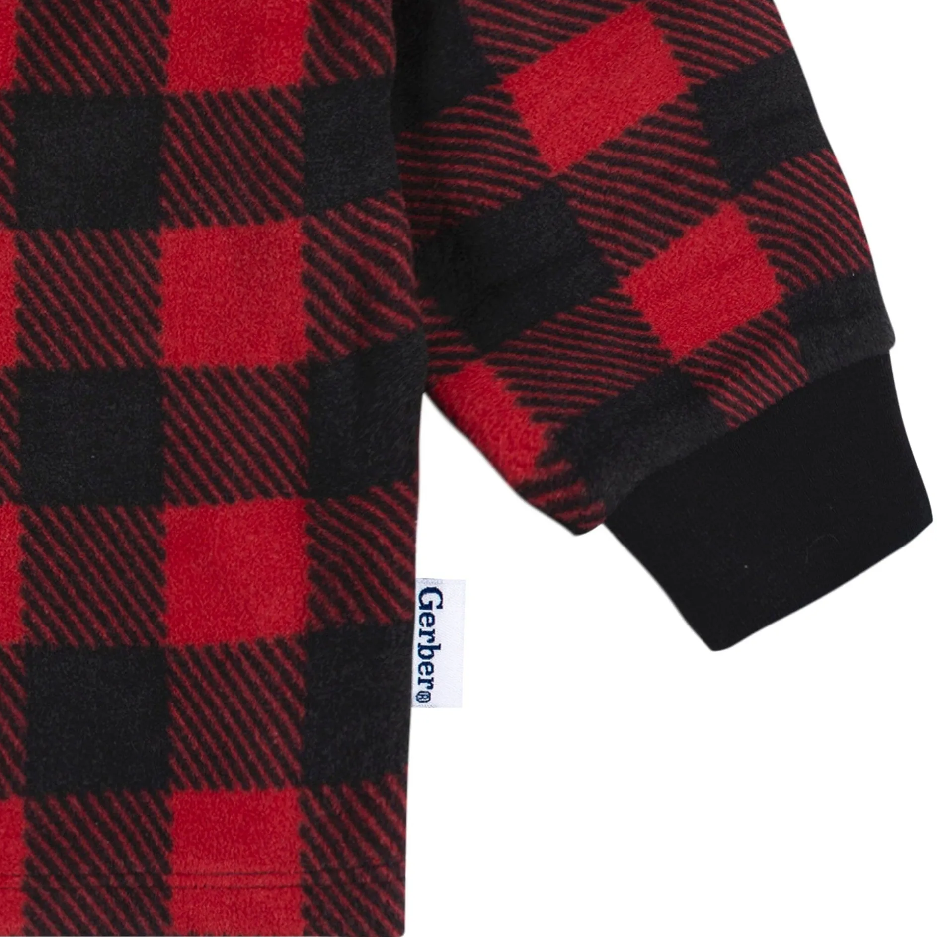 2-Piece Infant & Toddler Boys Red Plaid Fleece Pajamas