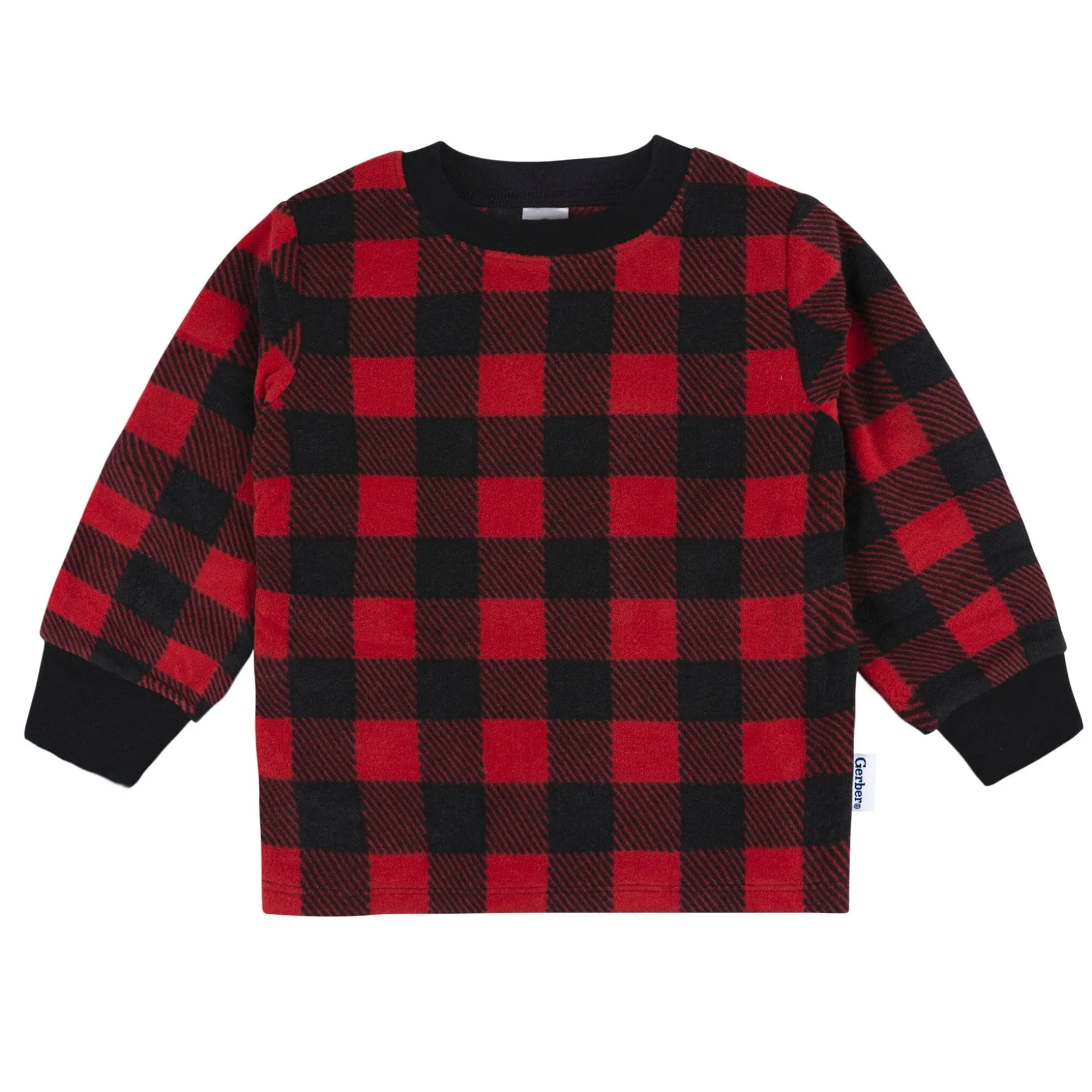 2-Piece Infant & Toddler Boys Red Plaid Fleece Pajamas