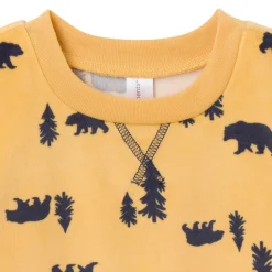 2-Piece Infant & Toddler Boys Yellow Forest Fleece Pajama Set
