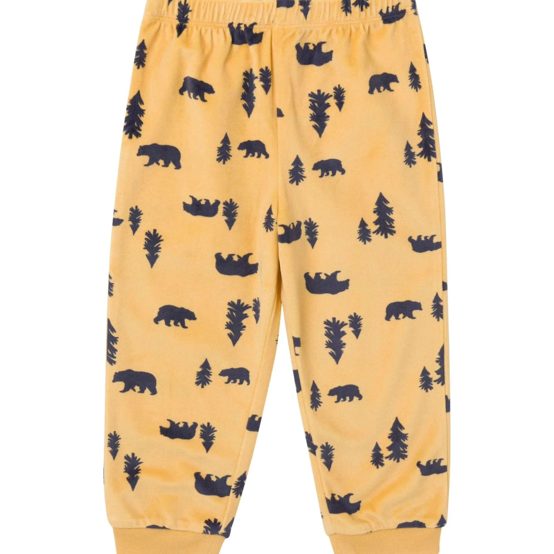 2-Piece Infant & Toddler Boys Yellow Forest Fleece Pajama Set