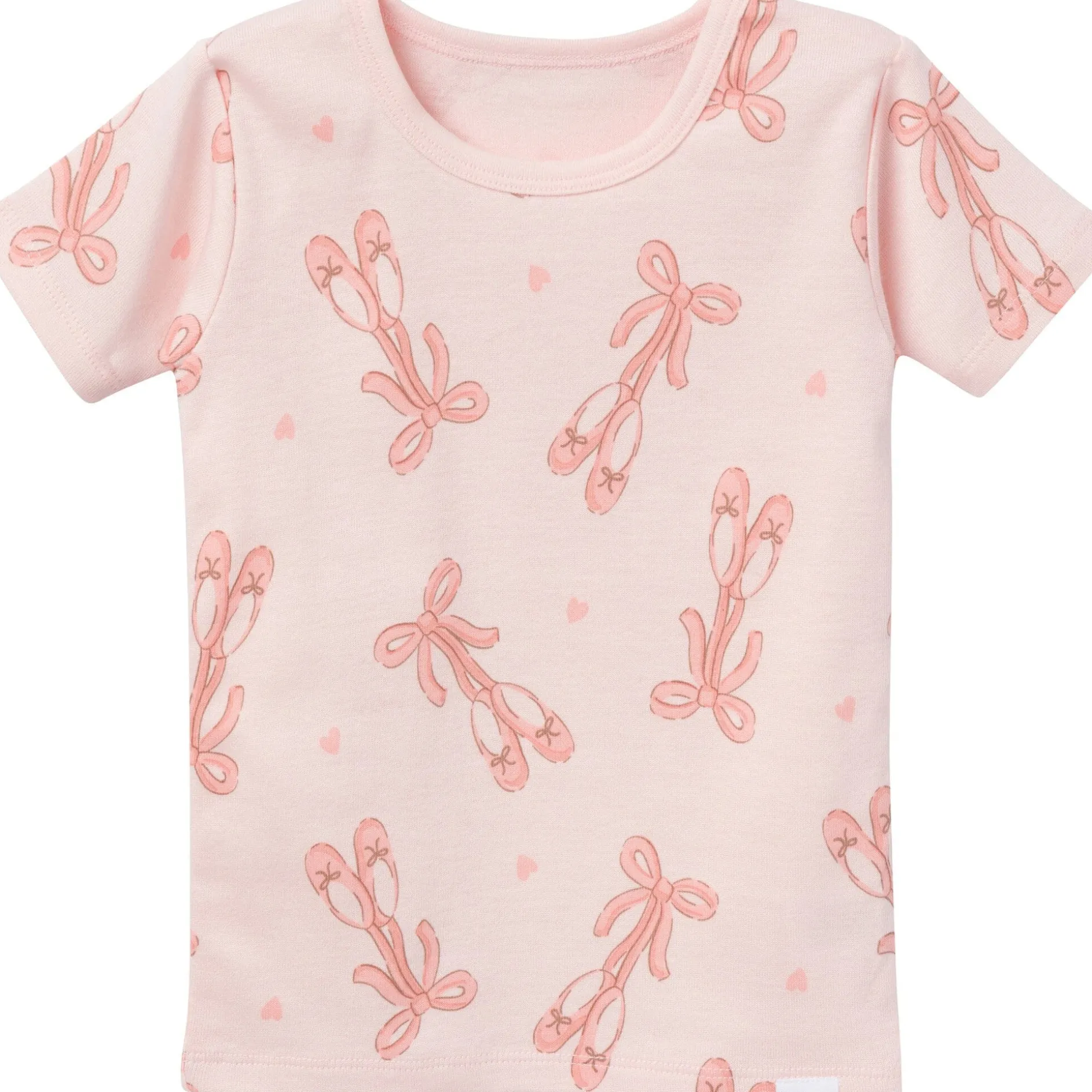 4-Piece Infant & Toddler Girls Ballet Slippers Top and Shorts Pajama Set