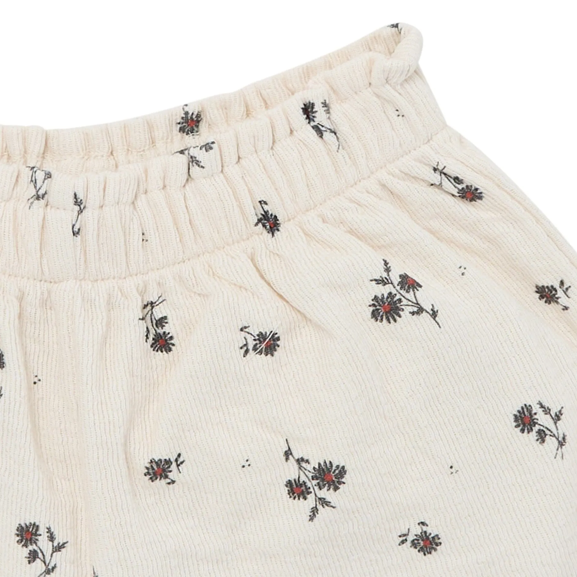 2-Piece Infant & Toddler Girls Beige Floral Top and Shorts Set