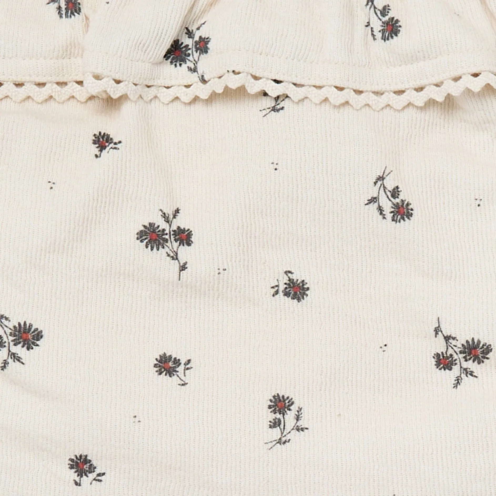 2-Piece Infant & Toddler Girls Beige Floral Top and Shorts Set