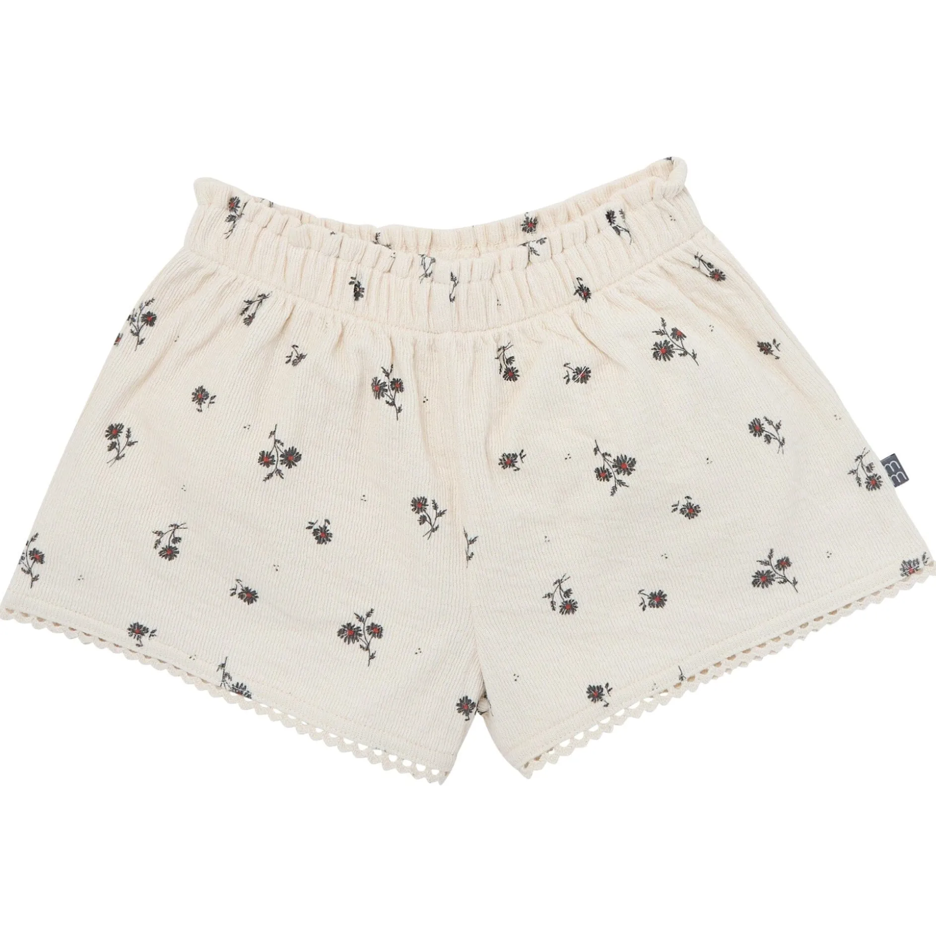 2-Piece Infant & Toddler Girls Beige Floral Top and Shorts Set