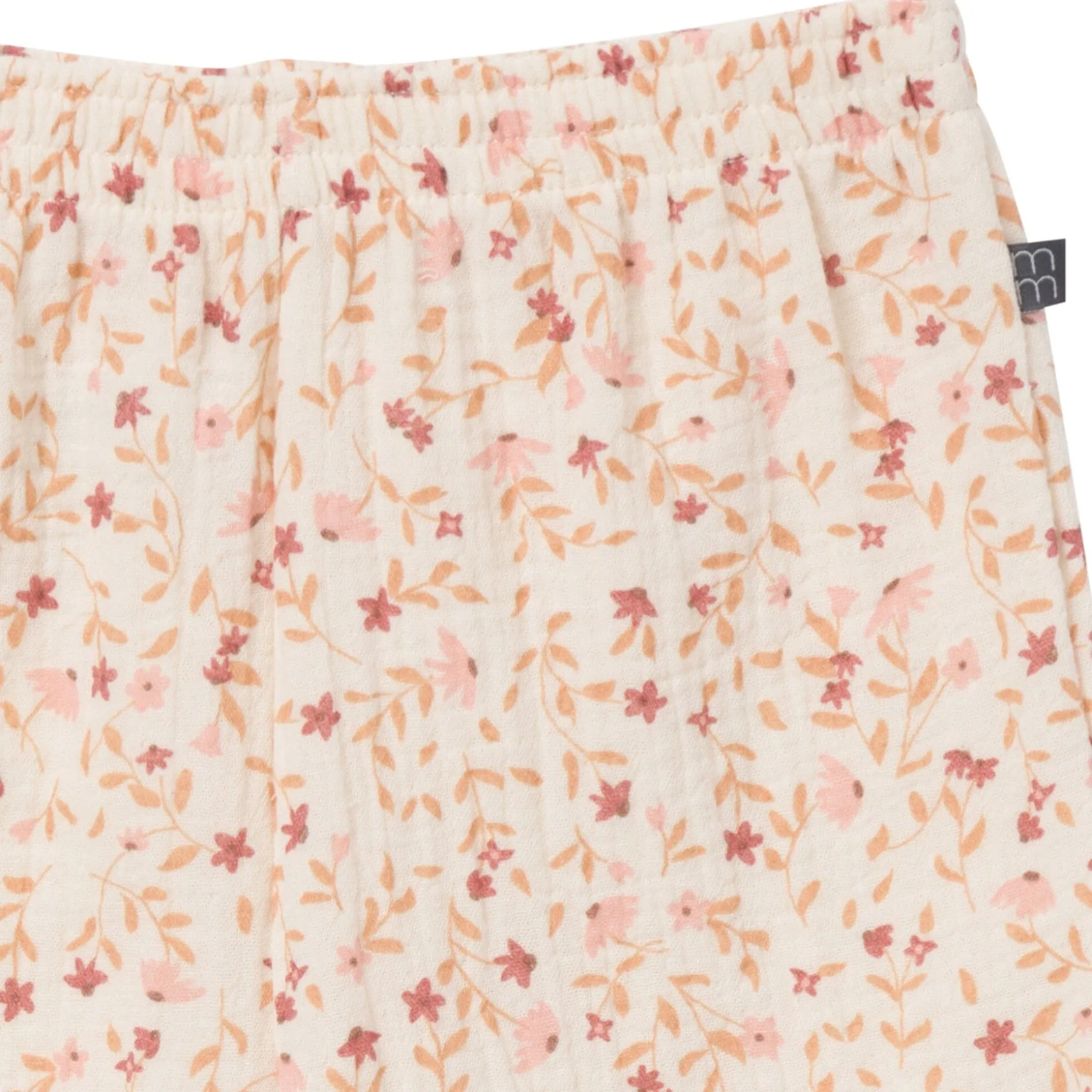 2-Piece Infant & Toddler Girls Beige Vine Floral Cropped Pants Set