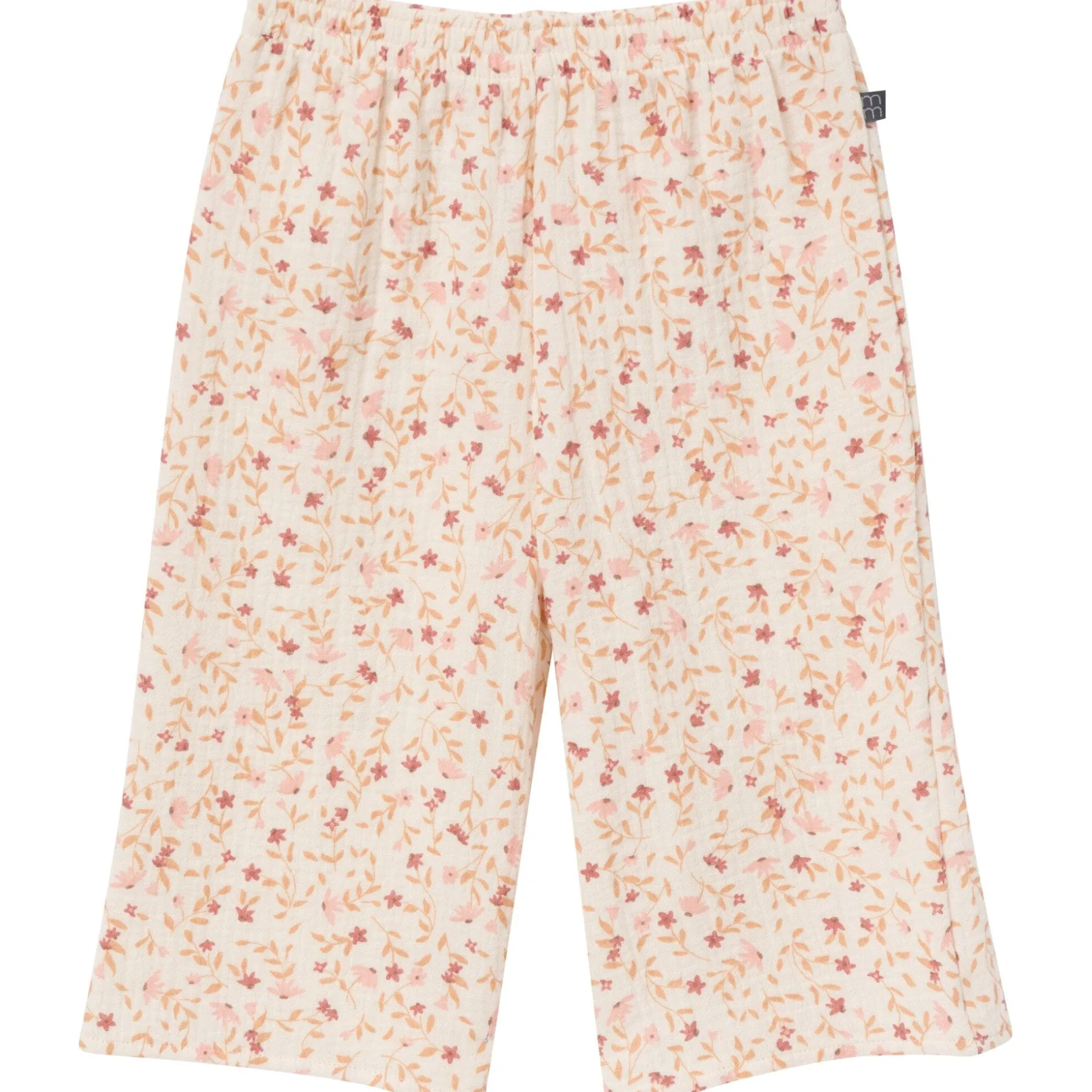 2-Piece Infant & Toddler Girls Beige Vine Floral Cropped Pants Set