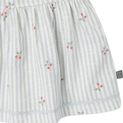 2-Piece Infant & Toddler Girls Cherry Stripes Ruffle Top and Shorts Set