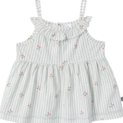 2-Piece Infant & Toddler Girls Cherry Stripes Ruffle Top and Shorts Set