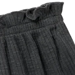 2-Piece Infant & Toddler Girls Dark Grey Plaid Ruffled Sleeve Top & Wide Leg Shorts Set
