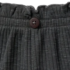 2-Piece Infant & Toddler Girls Dark Grey Plaid Ruffled Sleeve Top & Wide Leg Shorts Set