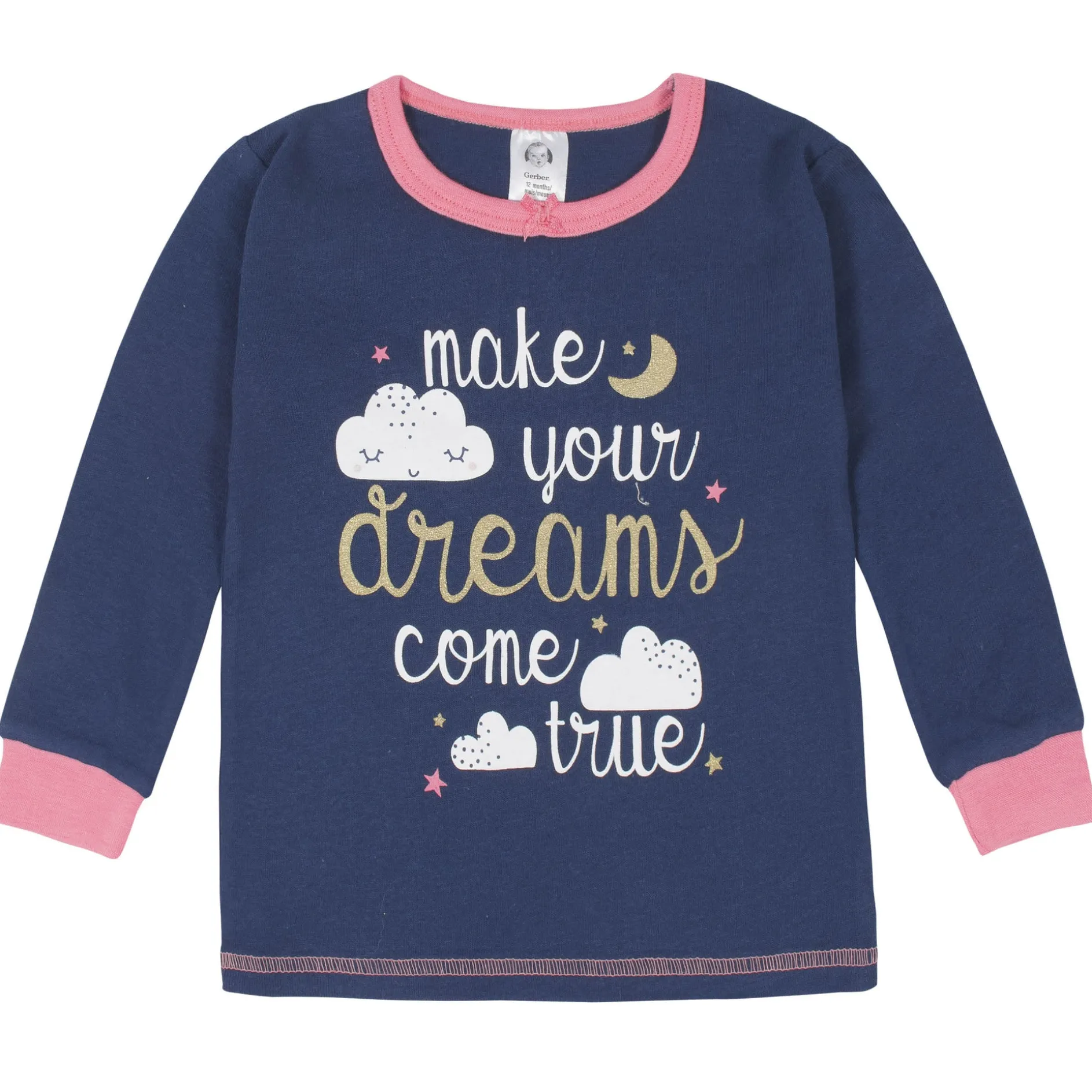 4-Piece Infant & Toddler Girls Dreams Snug Fit Cotton Pajamas