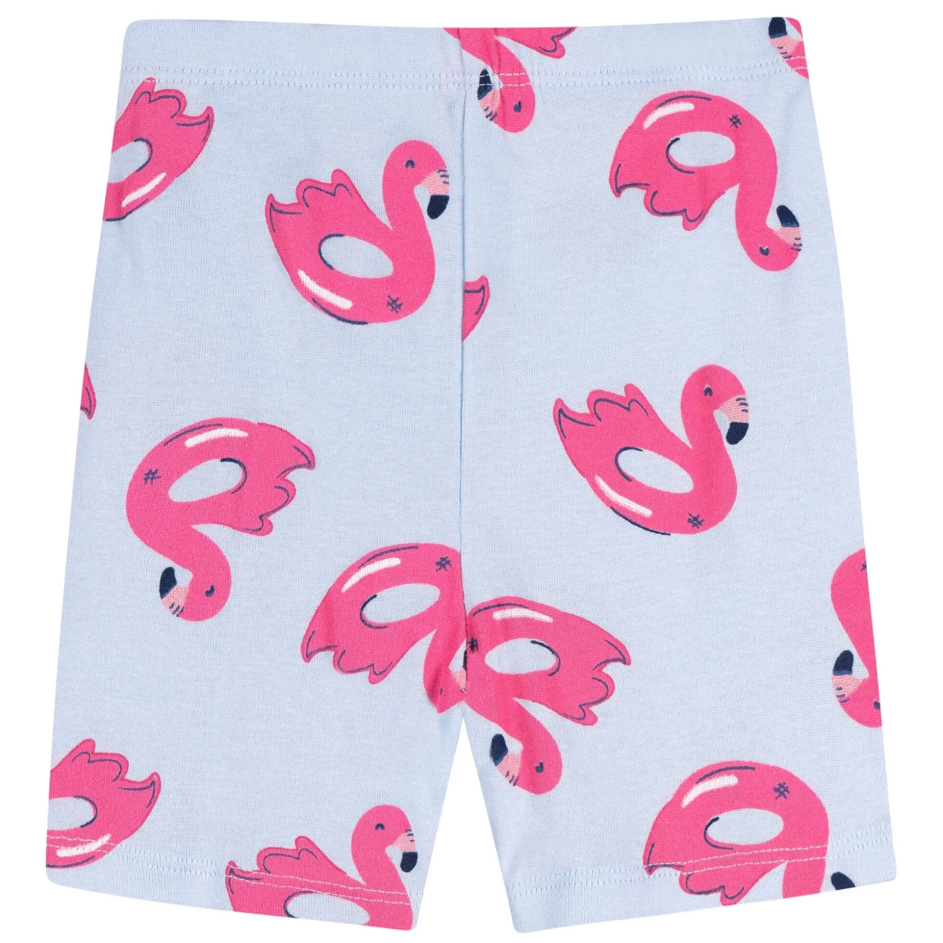 4-Piece Infant & Toddler Girls Flamingo Floatie Cotton Pajama Short Set