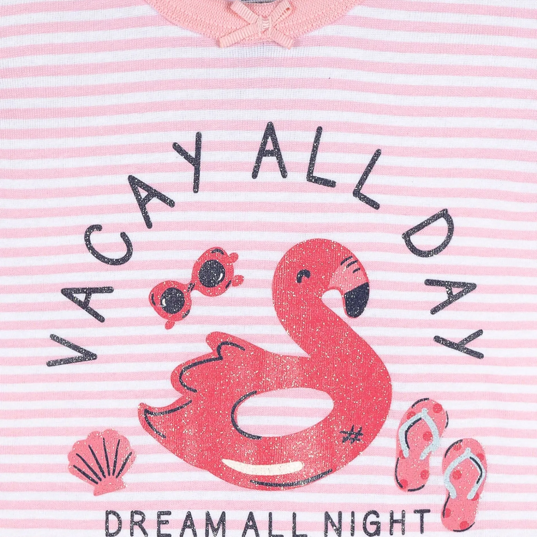 4-Piece Infant & Toddler Girls Flamingo Floatie Cotton Pajama Short Set