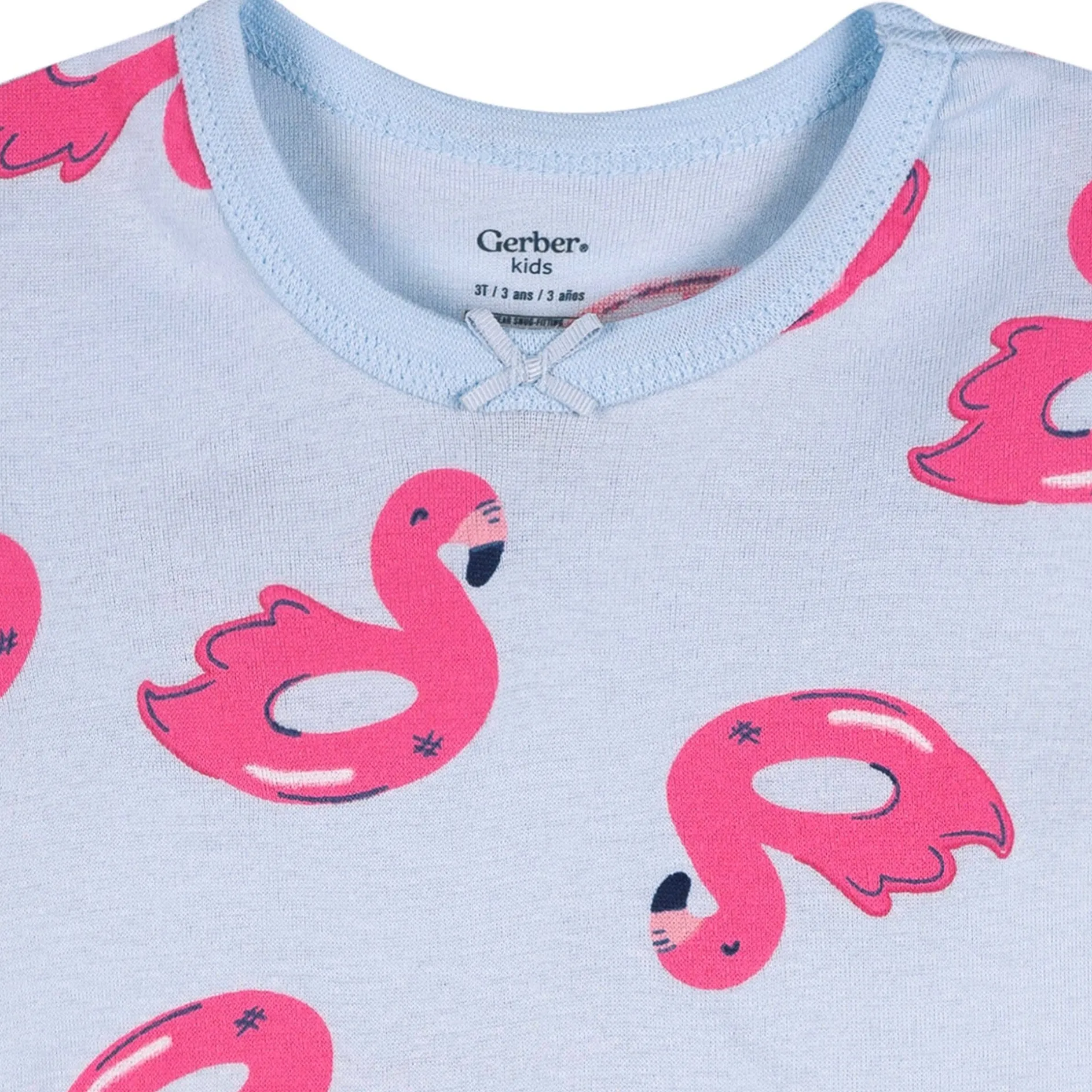 4-Piece Infant & Toddler Girls Flamingo Floatie Cotton Pajama Short Set