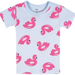 4-Piece Infant & Toddler Girls Flamingo Floatie Cotton Pajama Short Set