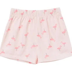 2-Piece Infant & Toddler Girls Flamingoes Button Up Pajama Shorts Set