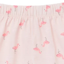 2-Piece Infant & Toddler Girls Flamingoes Button Up Pajama Shorts Set