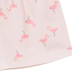 2-Piece Infant & Toddler Girls Flamingoes Button Up Pajama Shorts Set