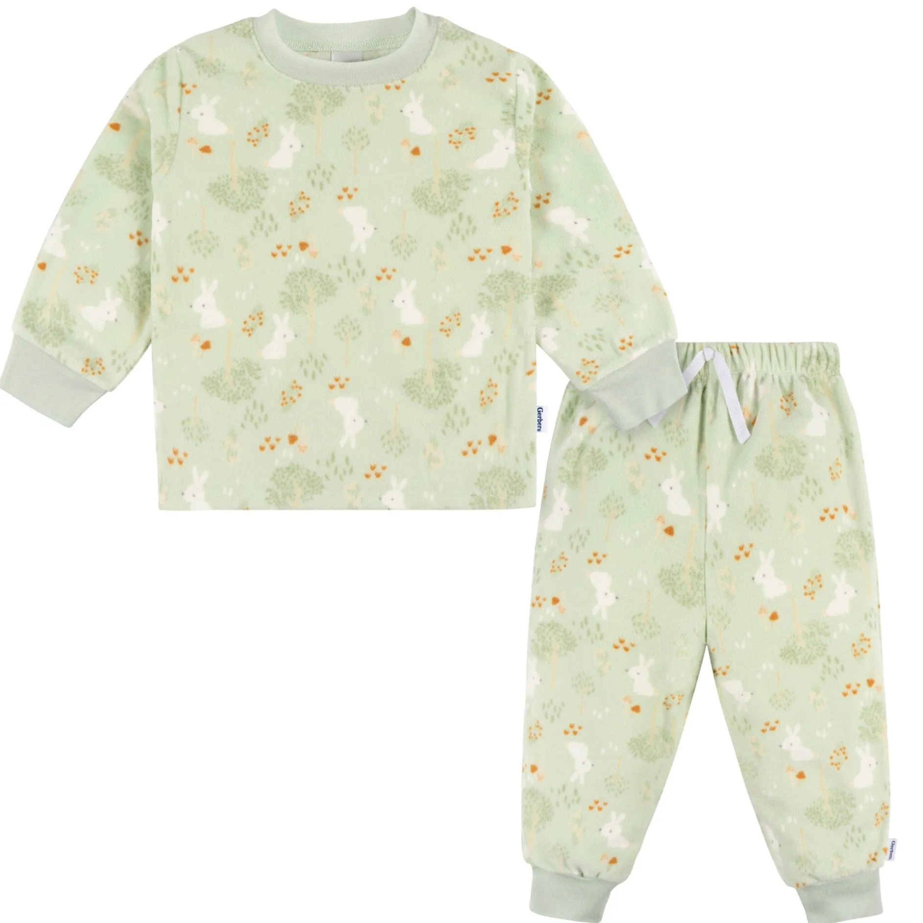 2-Piece Infant & Toddler Girls Green Forrest Fleece Pajamas
