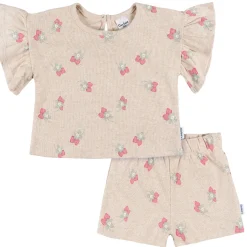 2-Piece Infant & Toddler Girls Heather Strawberry Shirt and Shorts Set