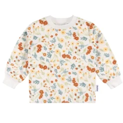 2-Piece Infant & Toddler Girls Ivory Floral Fleece Pajamas