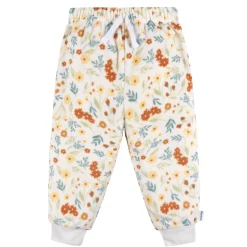 2-Piece Infant & Toddler Girls Ivory Floral Fleece Pajamas