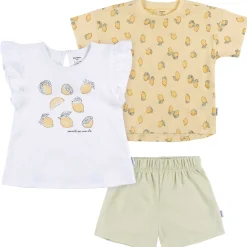 3-Piece Infant & Toddler Girls Lemons Shirts and Shorts Set