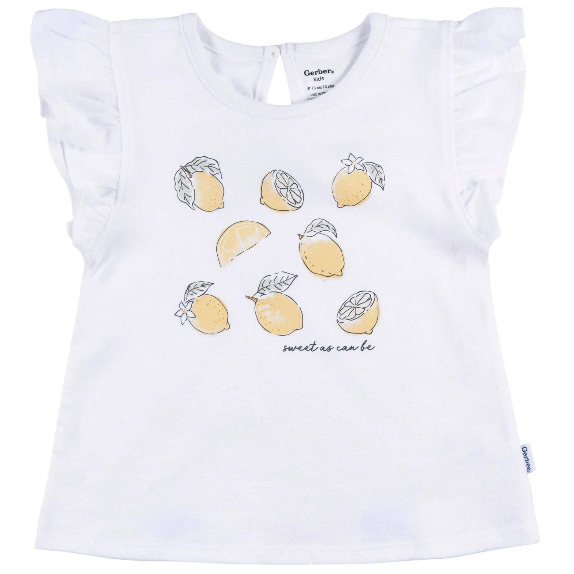 3-Piece Infant & Toddler Girls Lemons Shirts and Shorts Set