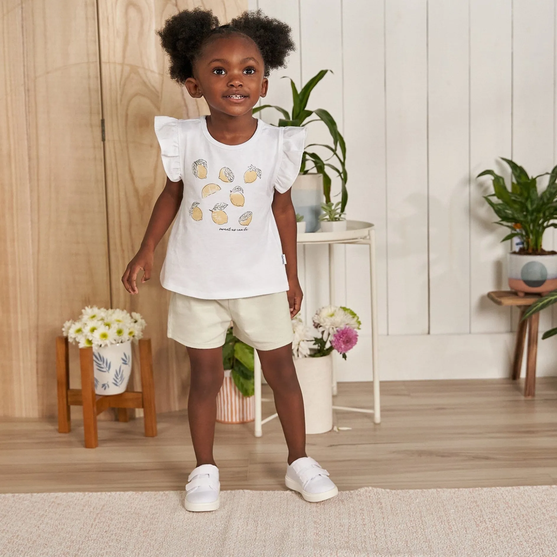 3-Piece Infant & Toddler Girls Lemons Shirts and Shorts Set