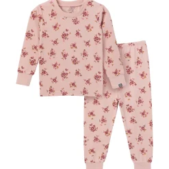 2-Piece Infant & Toddler Girls Light Rose Dahlia Toss Hacci Pajama Set