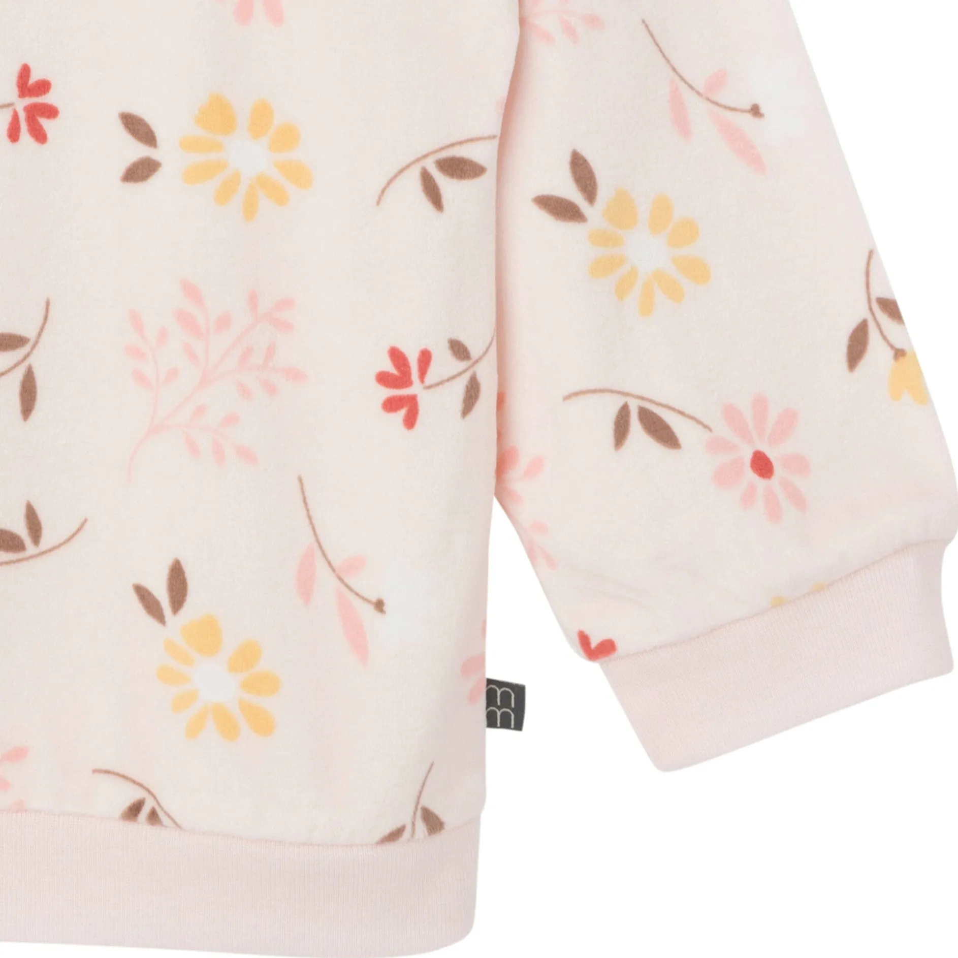 2-Piece Infant & Toddler Girls Light Pink Falling Flower Fleece Pajama Set