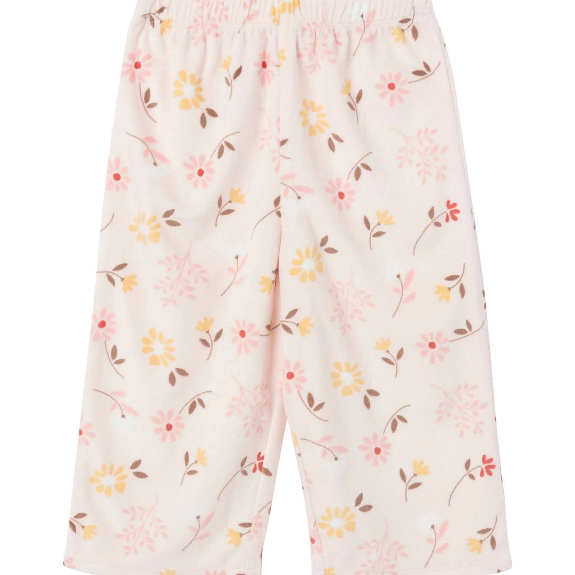 2-Piece Infant & Toddler Girls Light Pink Falling Flower Fleece Pajama Set
