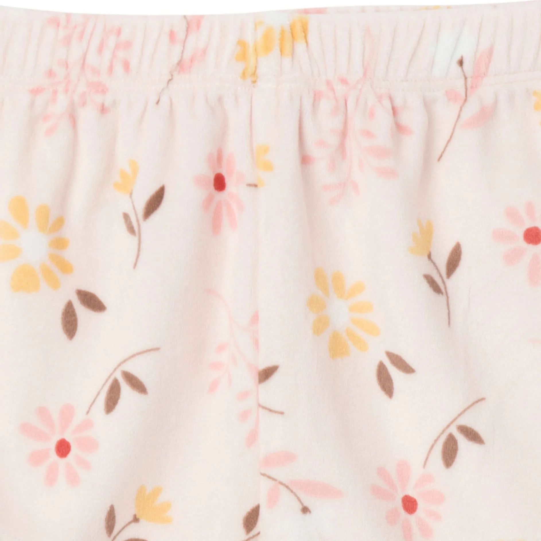 2-Piece Infant & Toddler Girls Light Pink Falling Flower Fleece Pajama Set