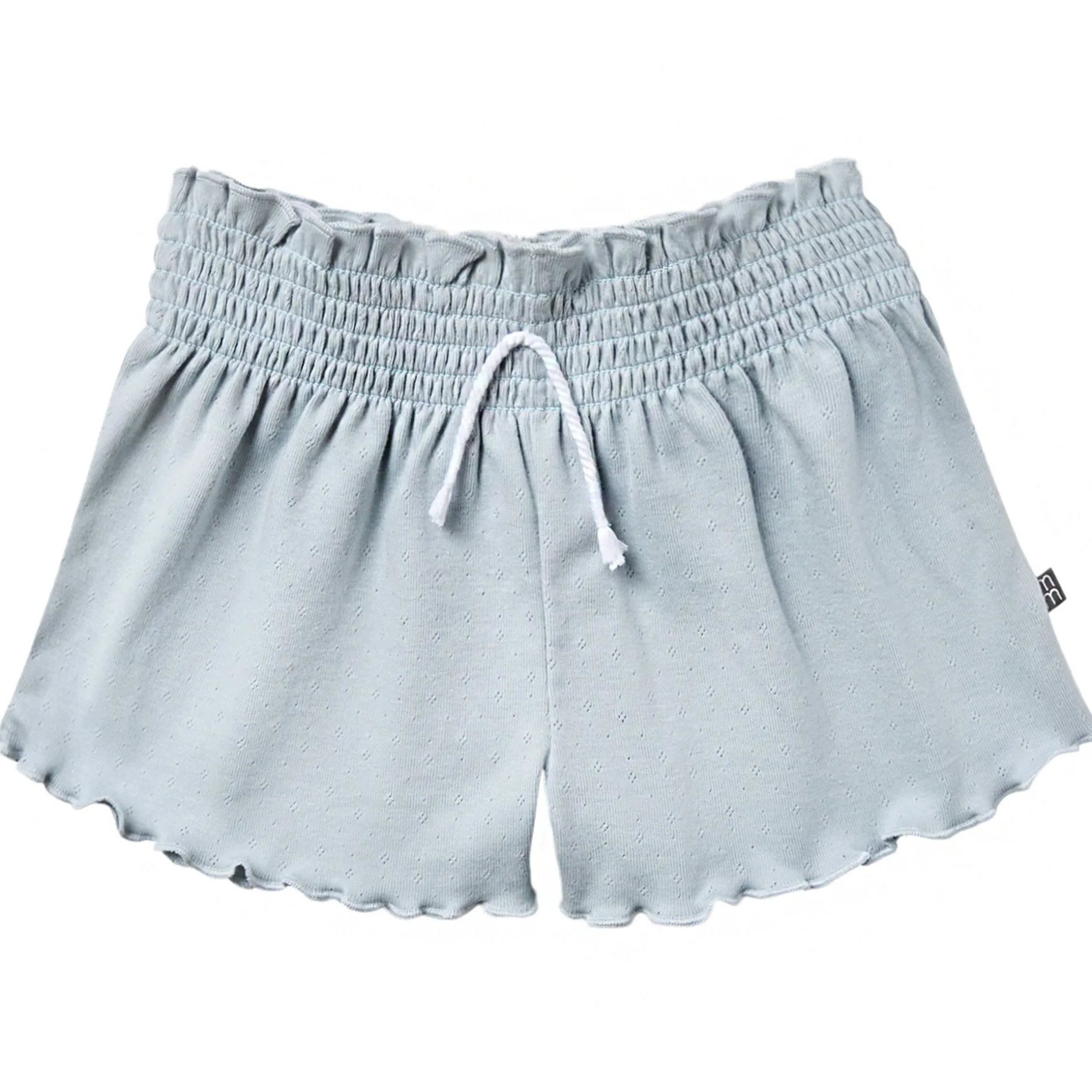 2-Piece Infant & Toddler Girls Light Blue Daisy Ruffled Sleeve Top & Smocked Wide Leg Shorts Set