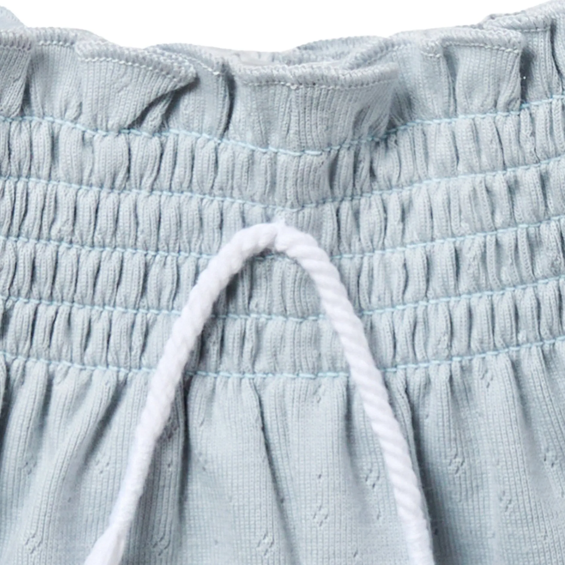 2-Piece Infant & Toddler Girls Light Blue Daisy Ruffled Sleeve Top & Smocked Wide Leg Shorts Set