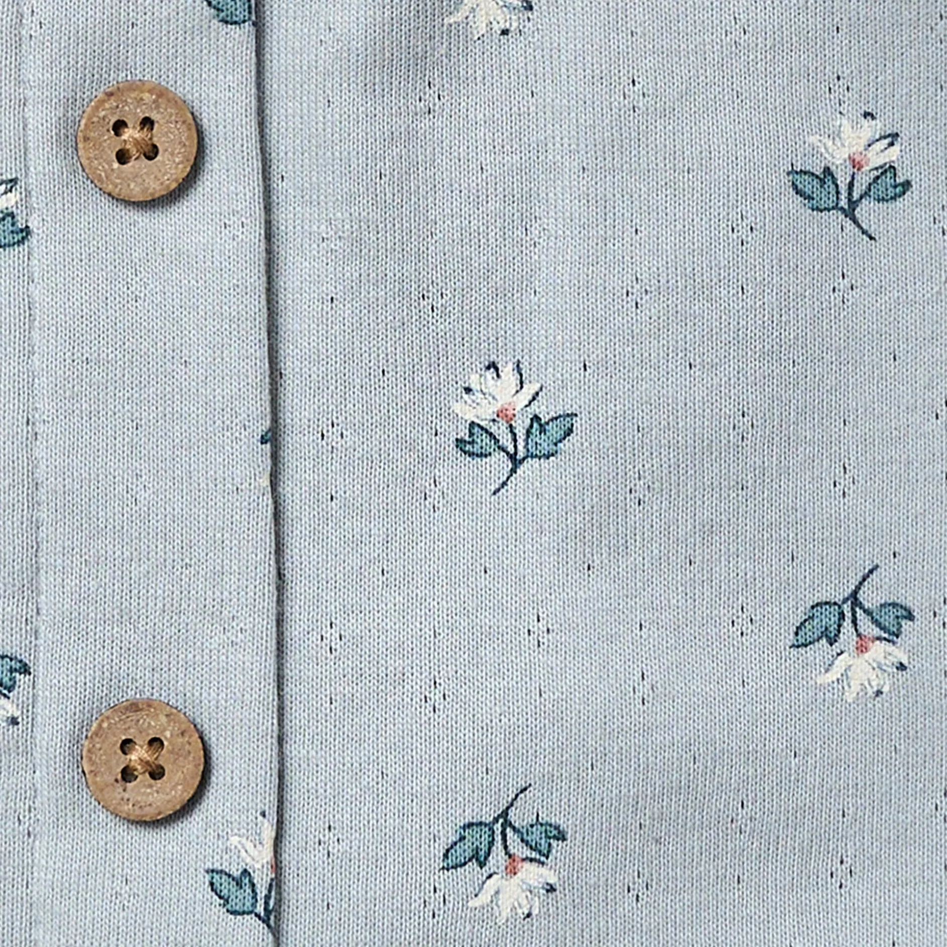 2-Piece Infant & Toddler Girls Light Blue Daisy Ruffled Sleeve Top & Smocked Wide Leg Shorts Set