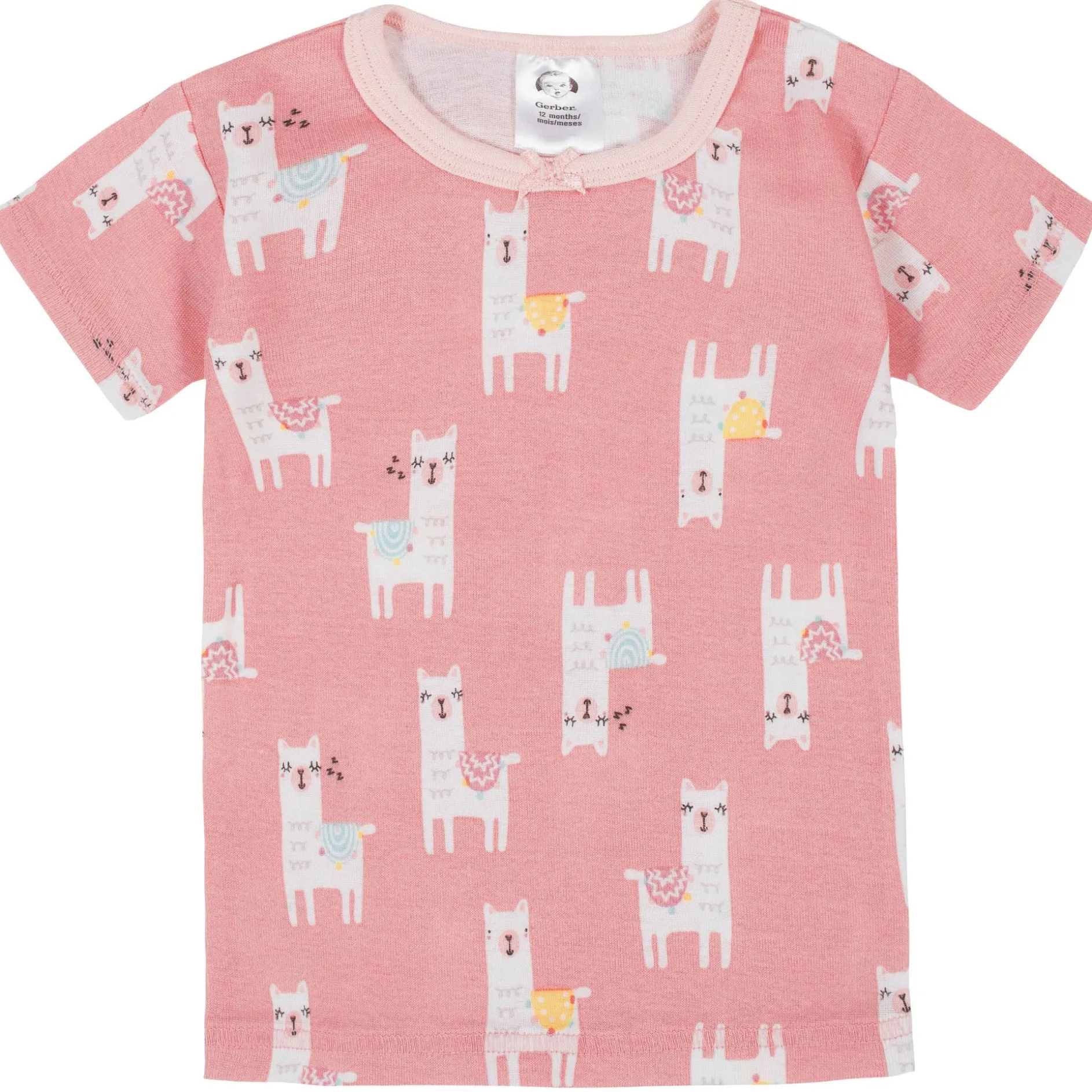 4-Piece Infant & Toddler Girls Llama Snug Fit Cotton Pajamas